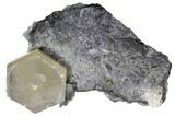 Purple Fluorite Crystals and Calcite on Quartz - Fluorescent! #128793-1
